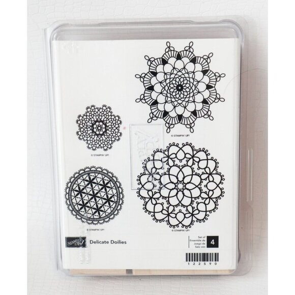 4 Vintage Rubber Stamps Delicate Doilies Stampin Up - Picture 1 of 2